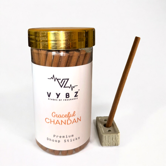 Graceful Chandan Bambooless Dhoop Sticks – 100g | Charcoal-Free | Sandalwood Incense for Meditation & Relaxation