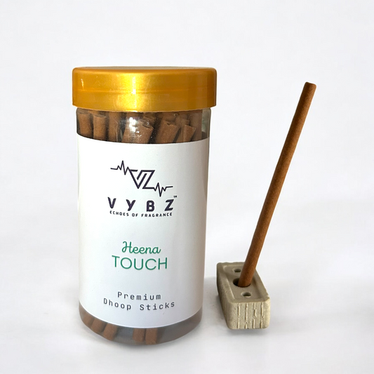 Heena Touch Bambooless Dhoop Sticks – 100g | Charcoal-Free | Herbal Heena Incense for Purity & Tranquility