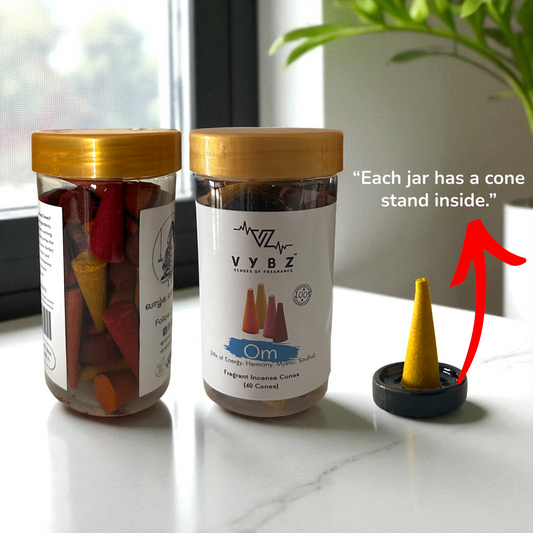 OM Fragrant Incense Cones – Mix of 4 Fragrances (40 Cones)